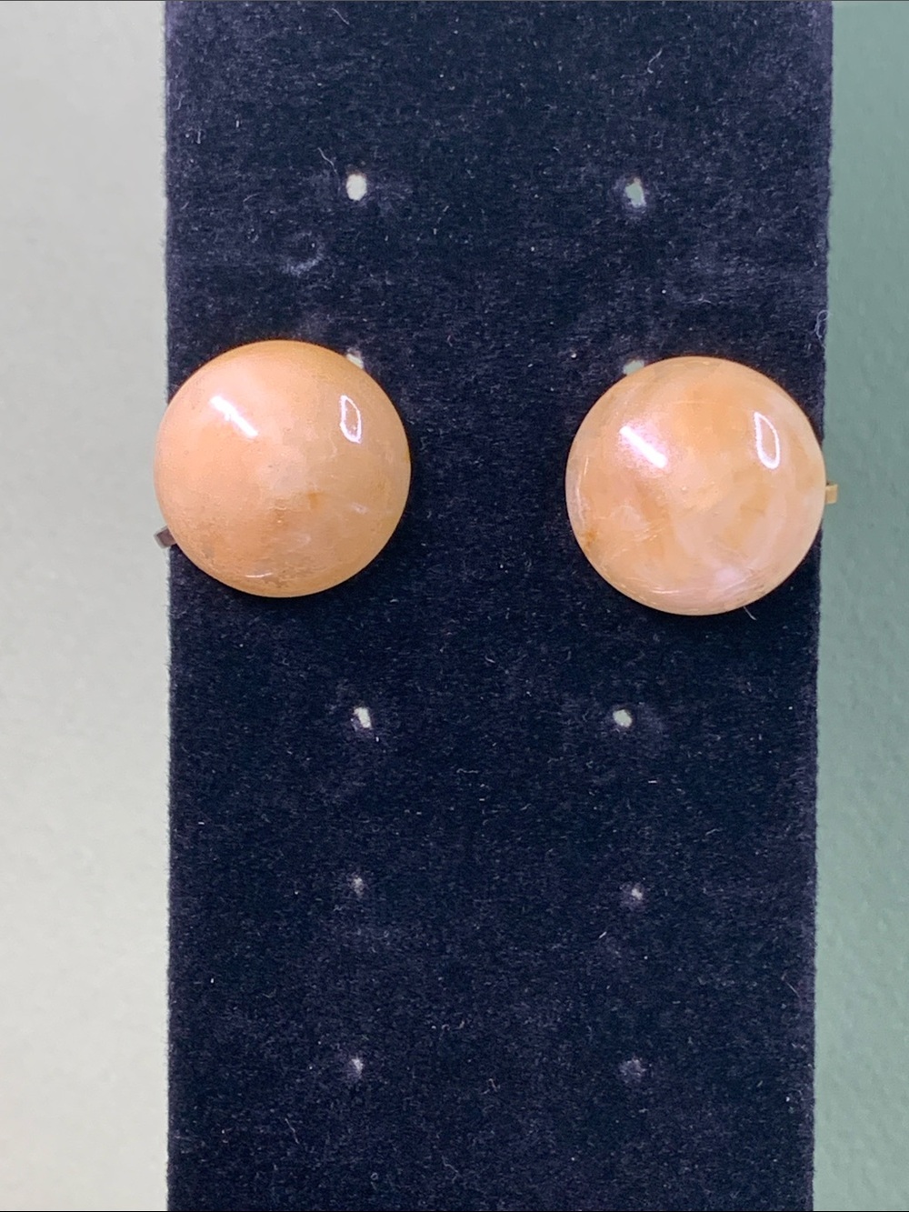 Peach Round Dome Clip-On Earrings - Women Jewelry